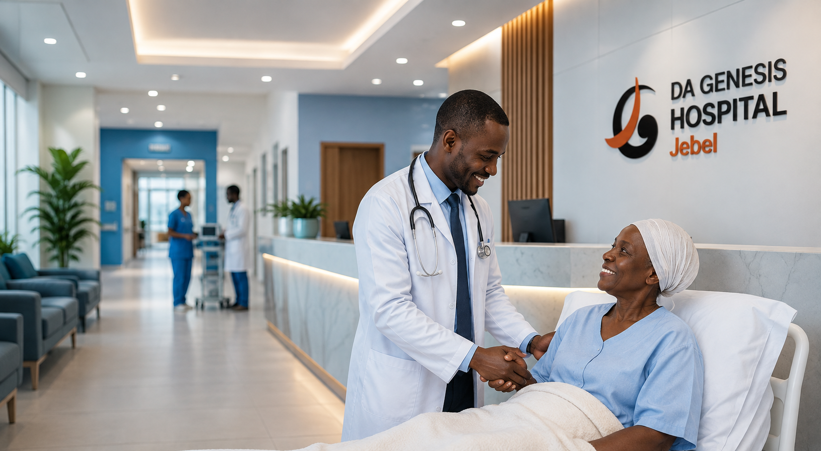 Da Genesis Hospital reception and consultation area in Jebel, Juba